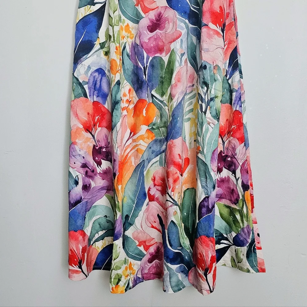 NWOT Soft Surroundings Watercolor Maxi Dress - Picture 3 of 7
